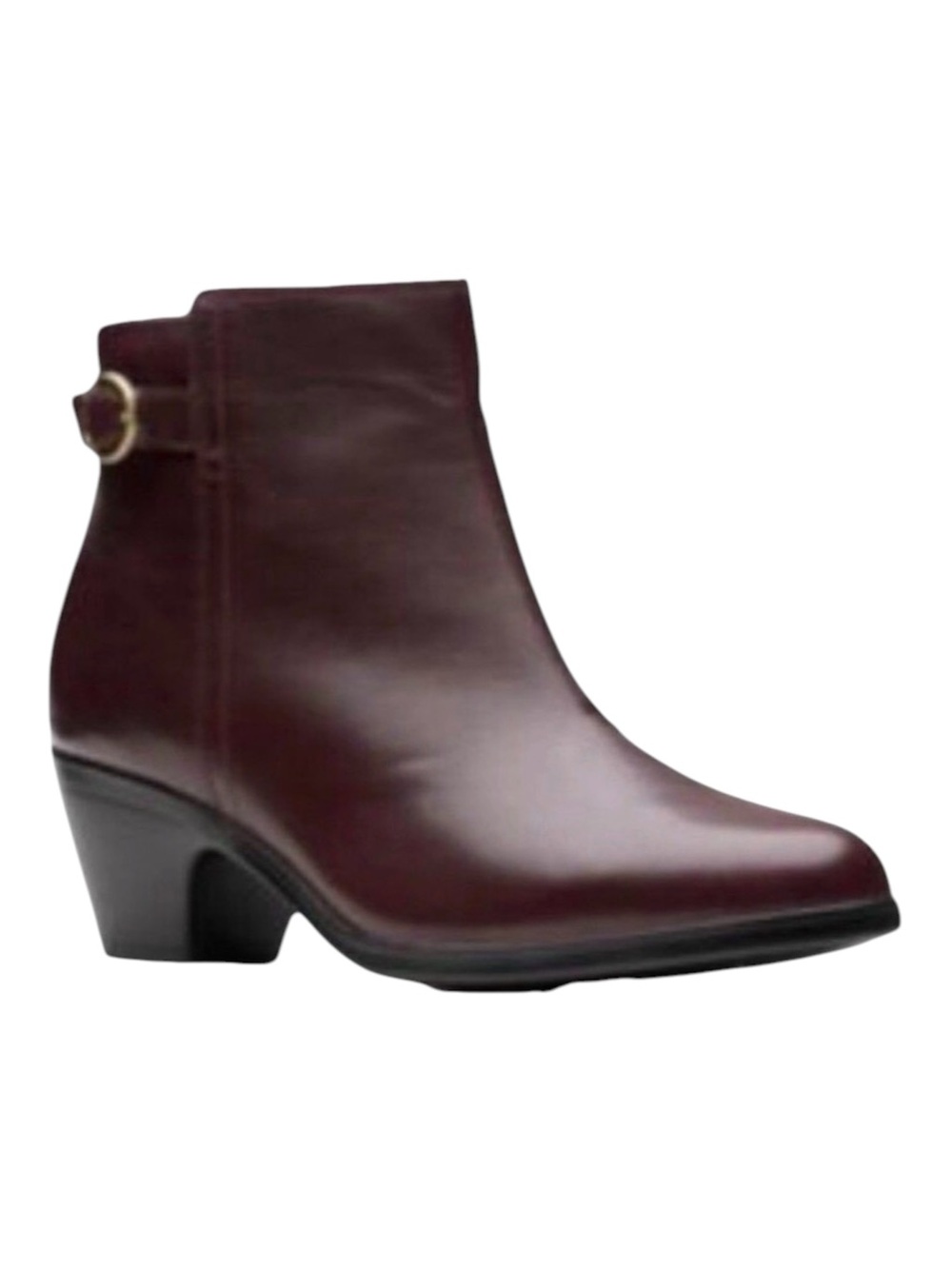 Clarks Emily 2 Belle Womens Boots 8 M Wine Burgundy Leather Ankle Booties New